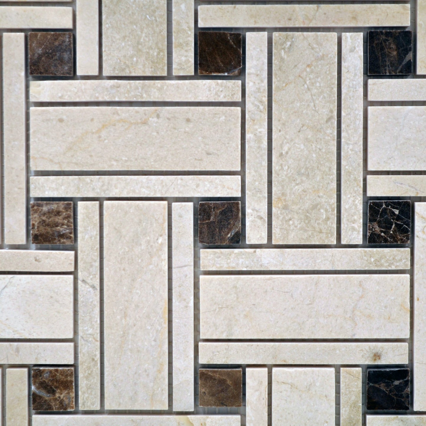 Big Basketweave Crema with Dark Emp Dot