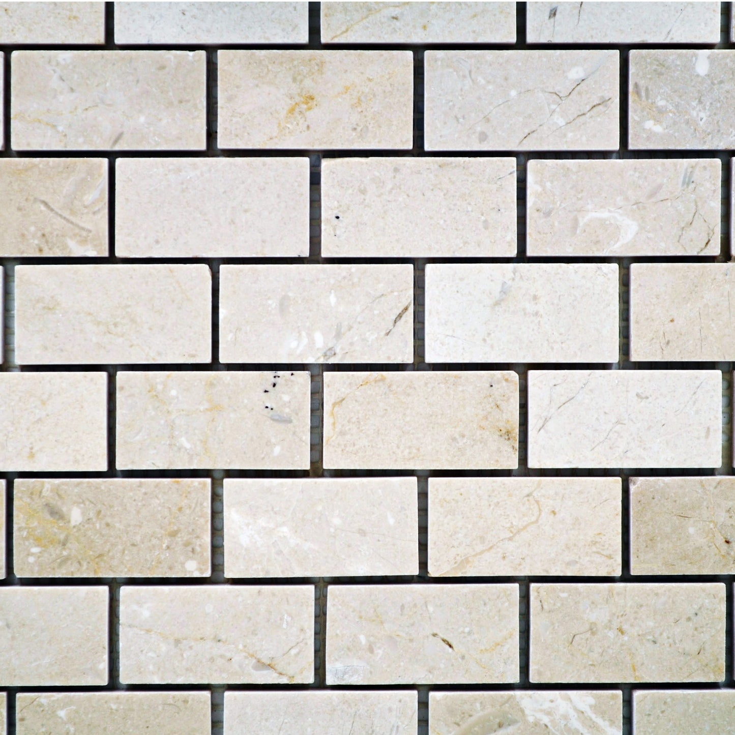Crema Marfil 1×2 staggered brick Polished