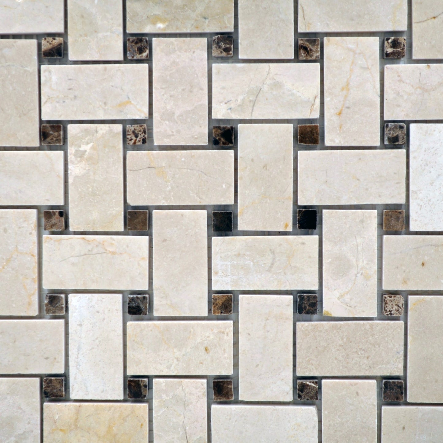 Small Basketweave Crema with Emp Dot