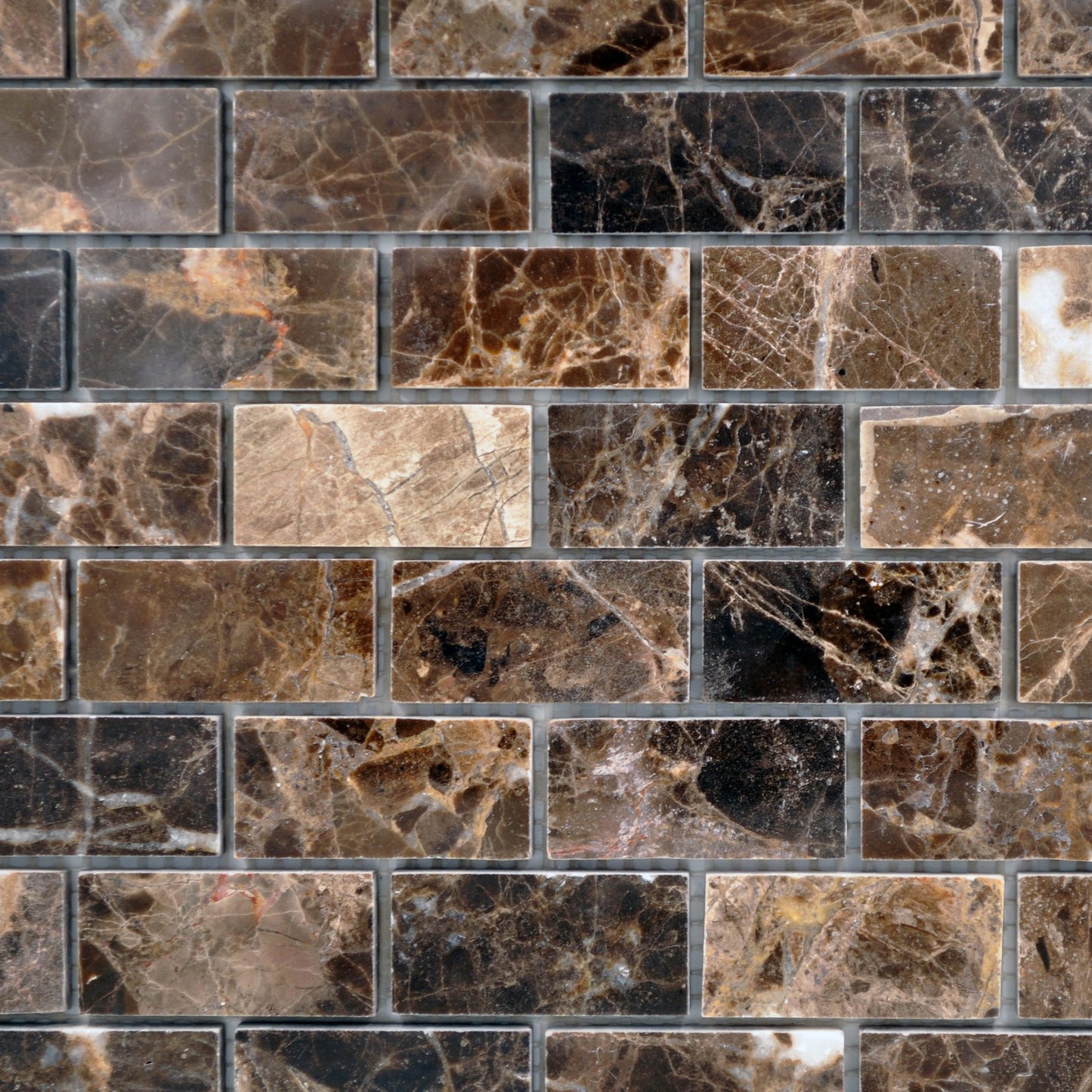 Spanish Dark Emperador Staggered Brick 1x2