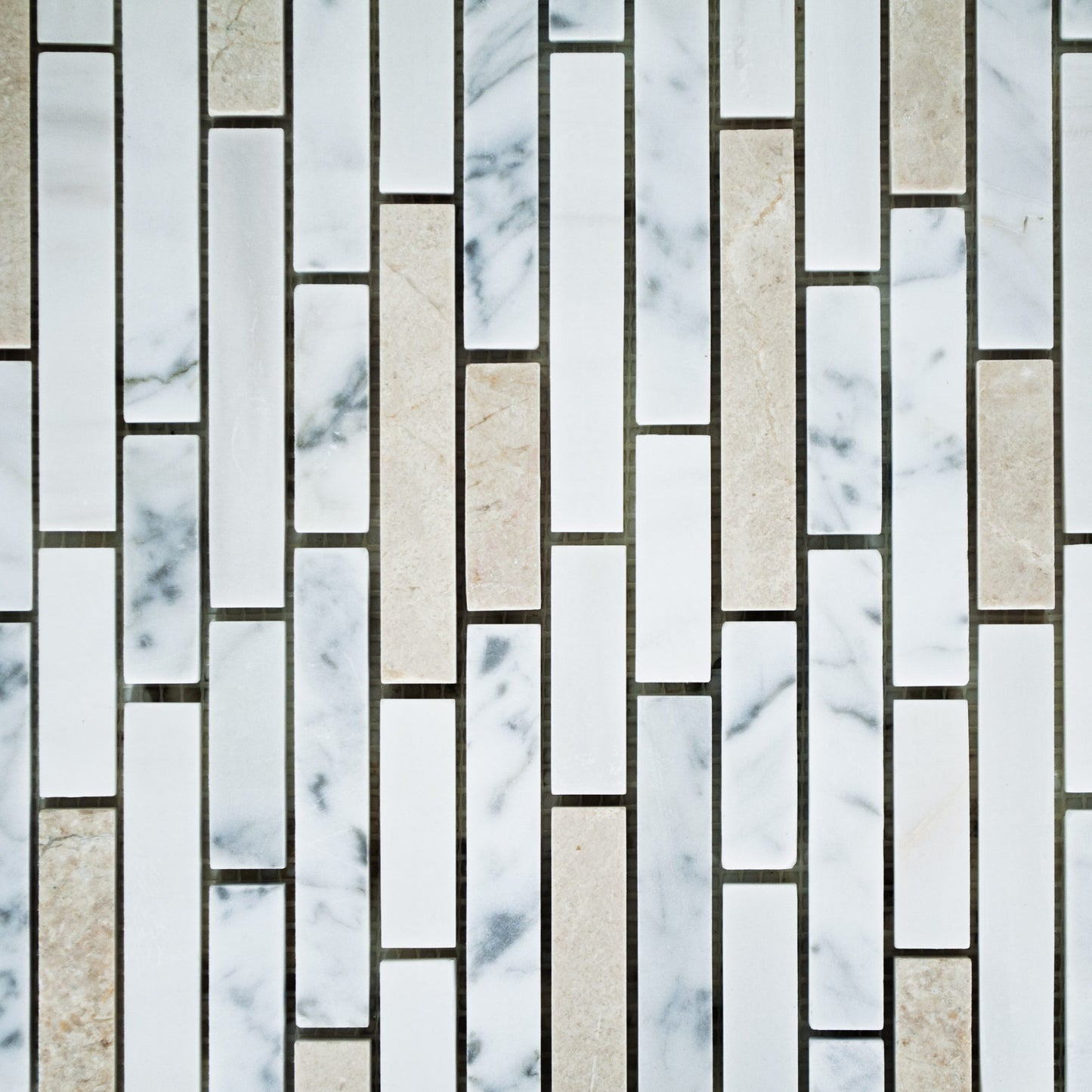 Linear Crema/Carrara Mixed Linear Marble