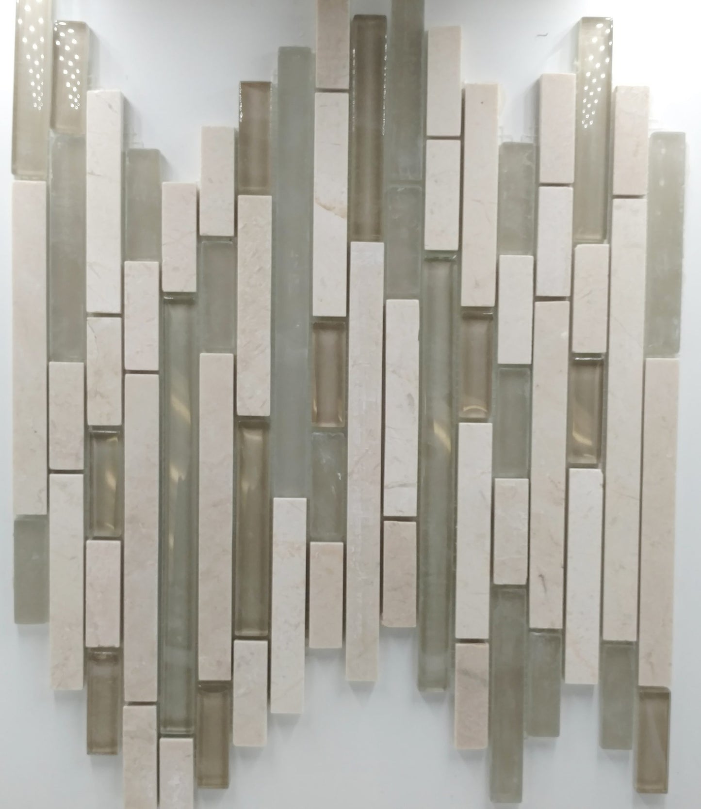 Sticks Linear Crema Marfil with Taupe Glass