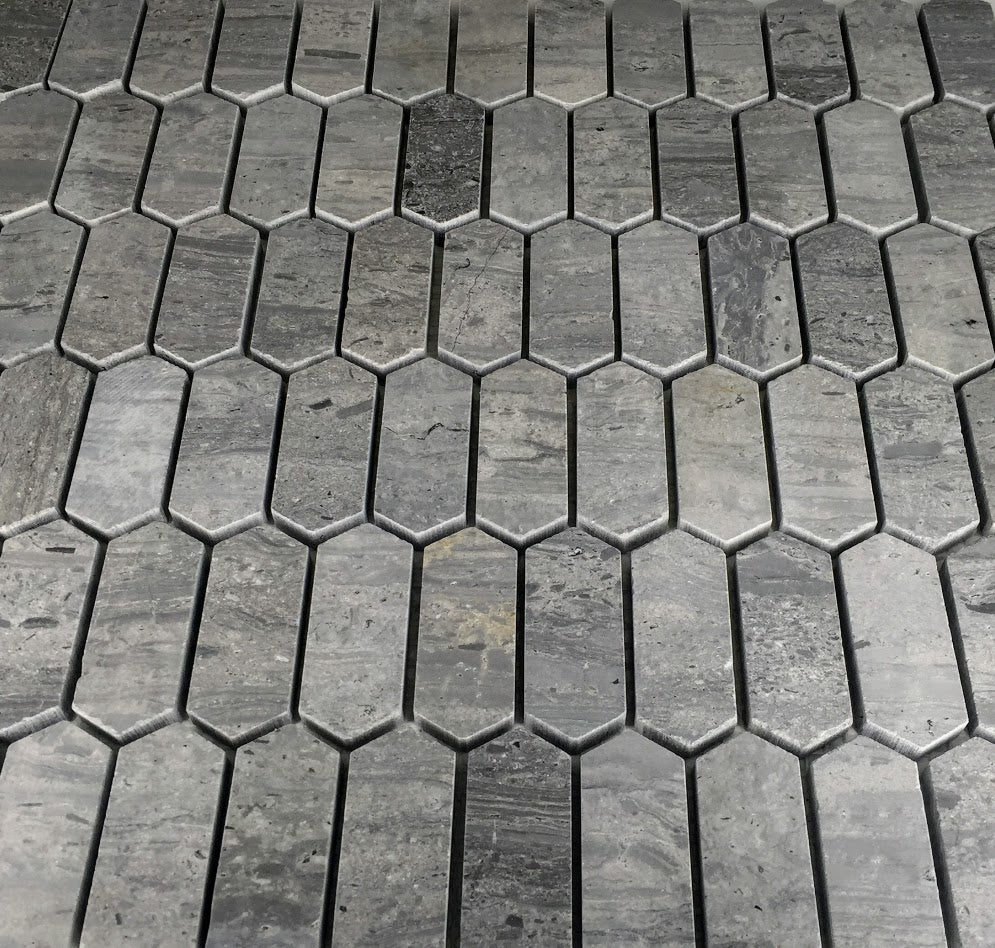 Mini Elongated Hex Blue Vein