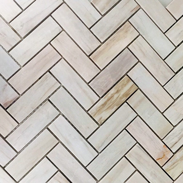 Herringbone Volakas Polished - Clouds - 12 x 13