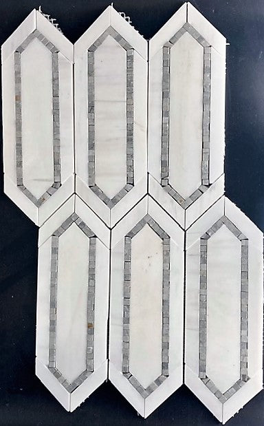 Shapes Victorian Star White with Blue Vein Chips