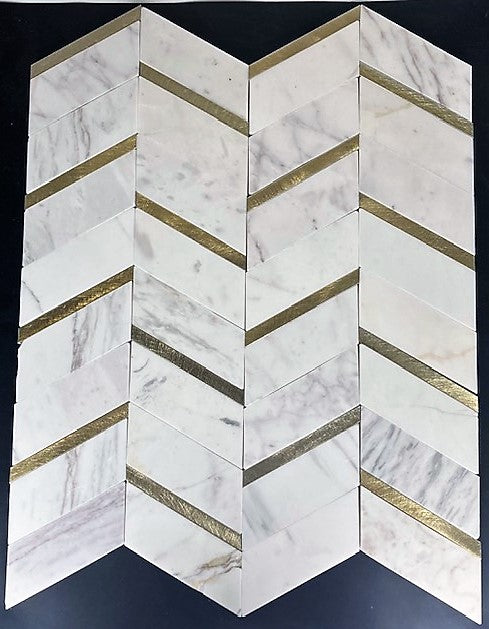 Chevron Elegance Volakas With Gold