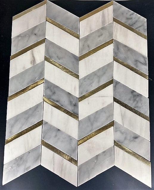 Chevron Elegance Carrara & Star White