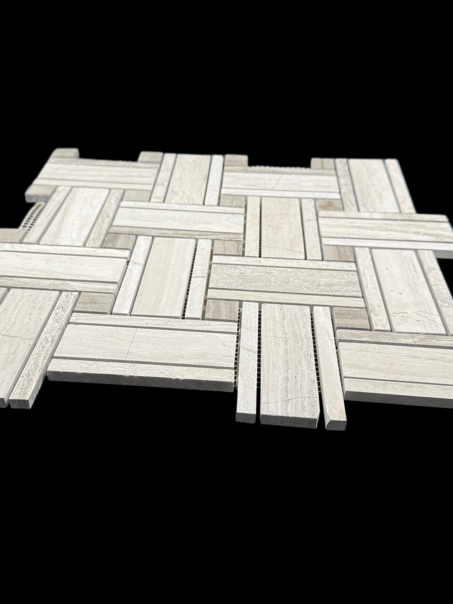 Big Basketweave White & Noble Vein