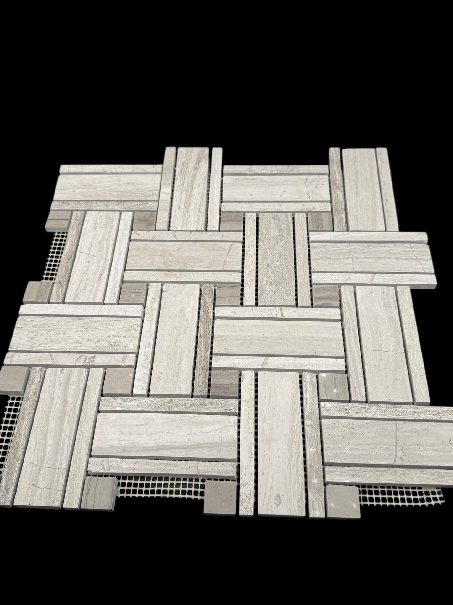 Big Basketweave White & Noble Vein