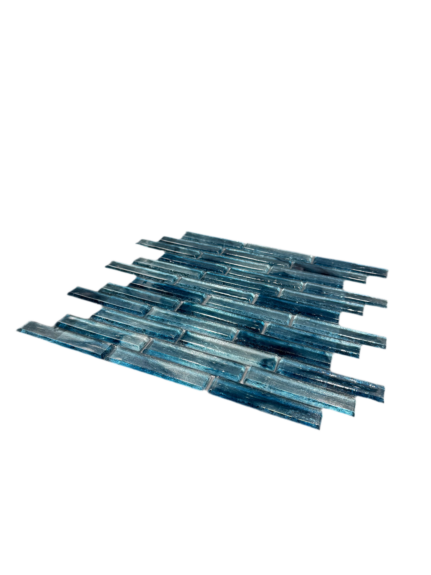 Fusion Glass 1 x 4 Linear Strips Polished Blue