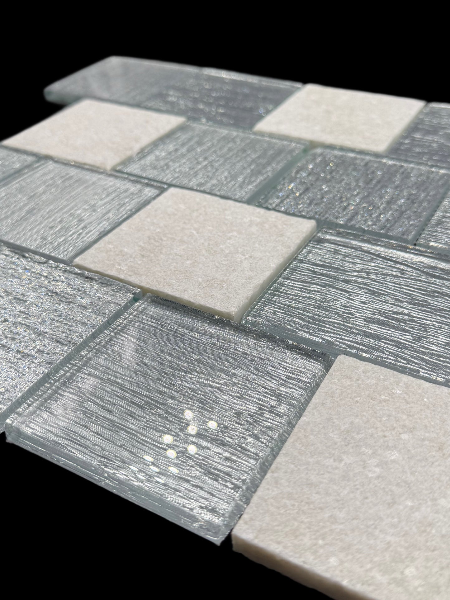 Stratos White Glass & Stone