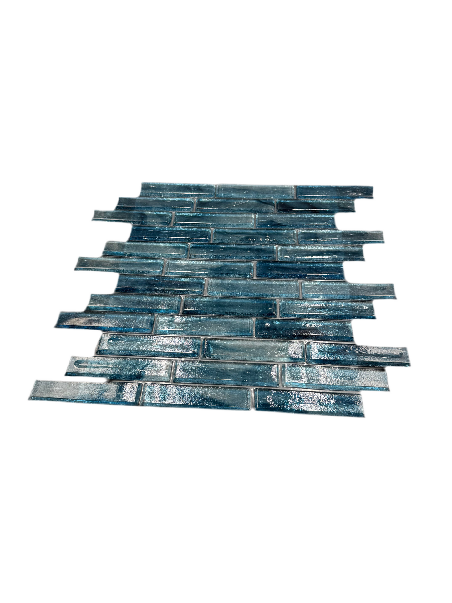 Fusion Glass 1 x 4 Linear Strips Polished Blue
