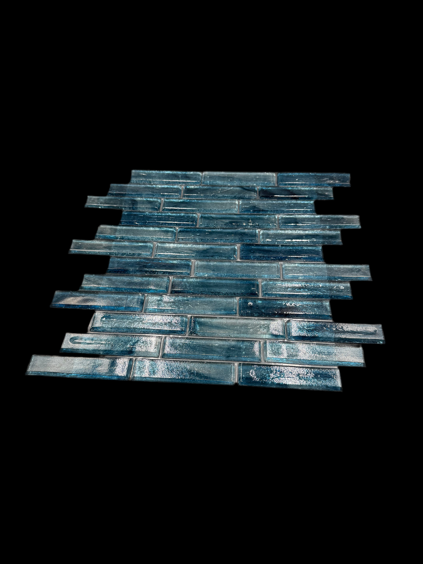 Fusion Glass 1 x 4 Linear Strips Polished Blue