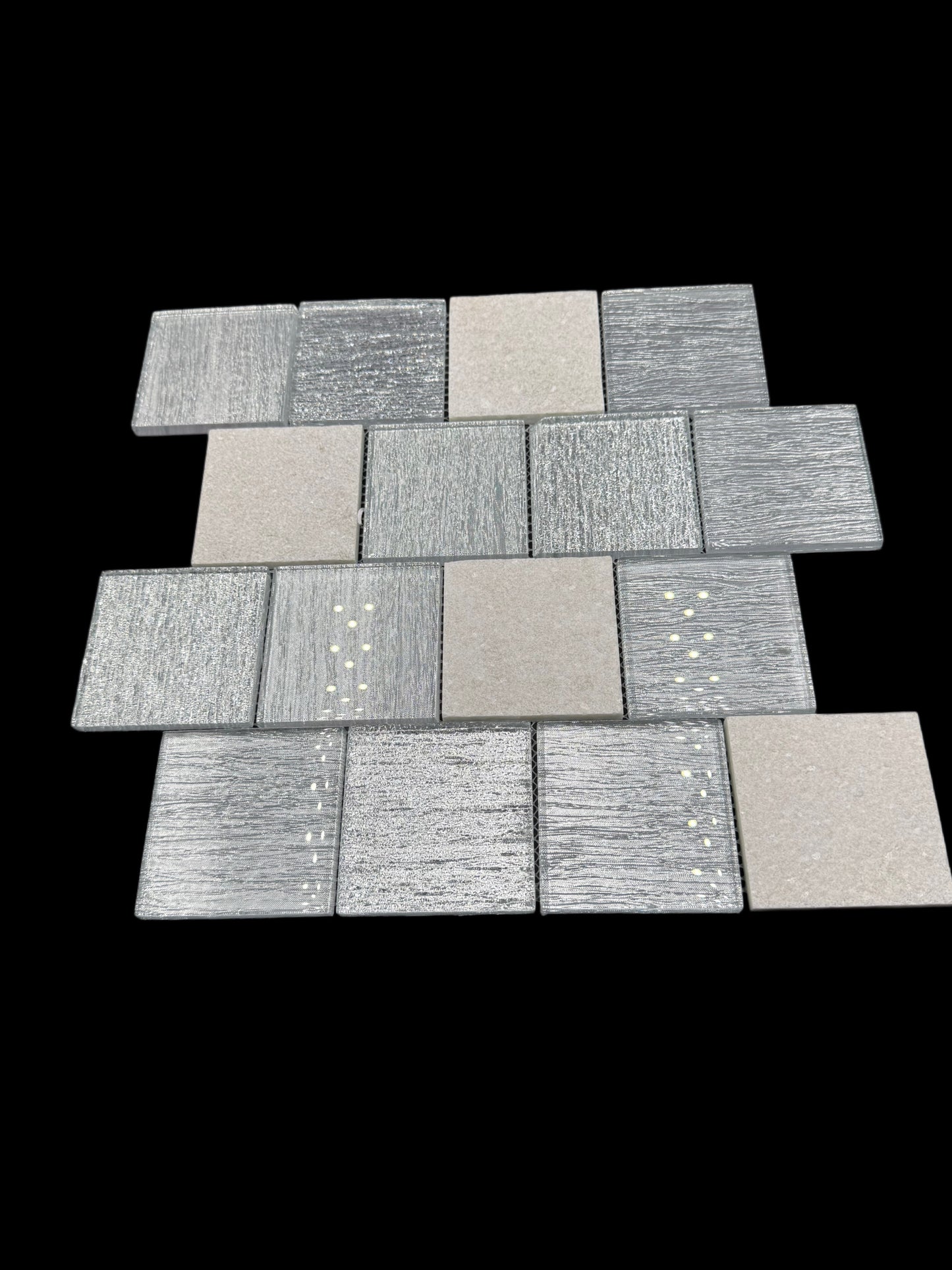 Stratos White Glass & Stone