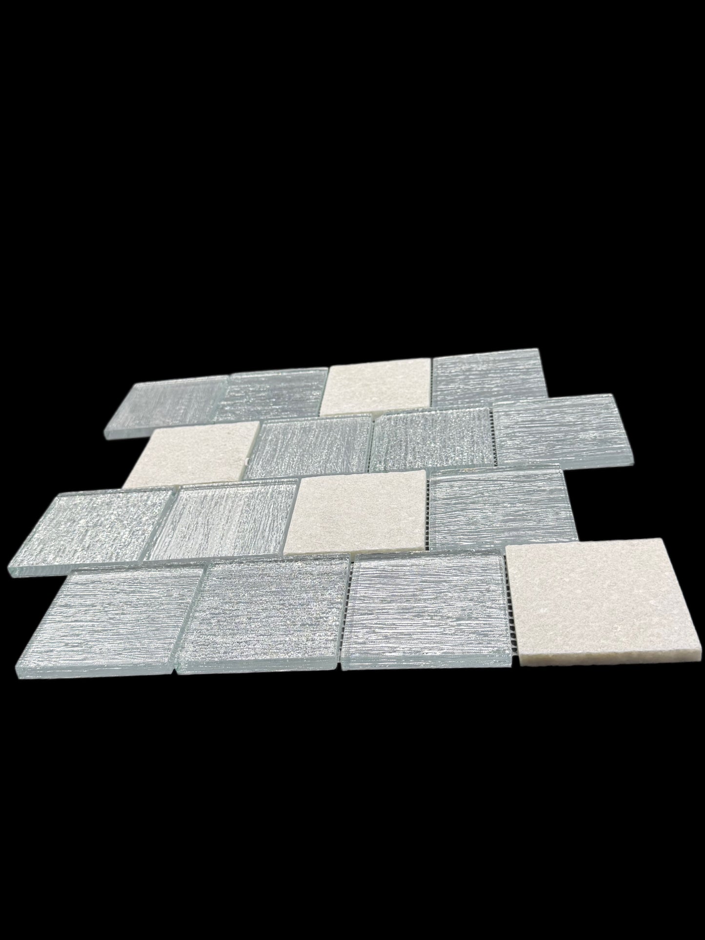 Stratos White Glass & Stone