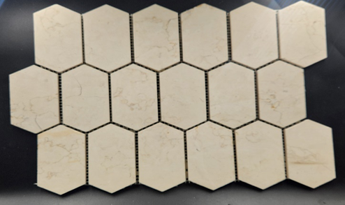Elongated Hex Gold Beige