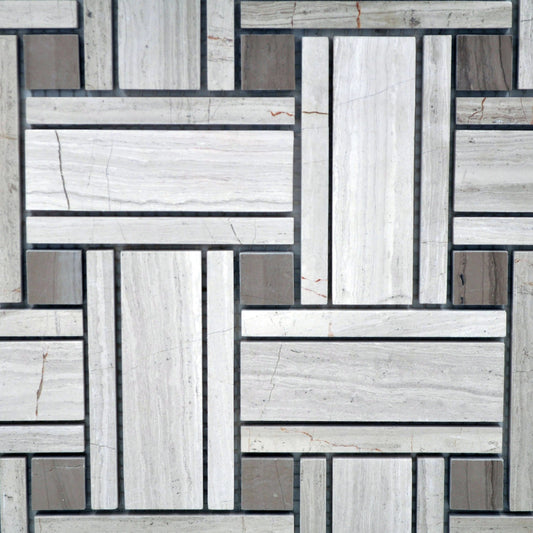 Big Basketweave White & Noble Vein