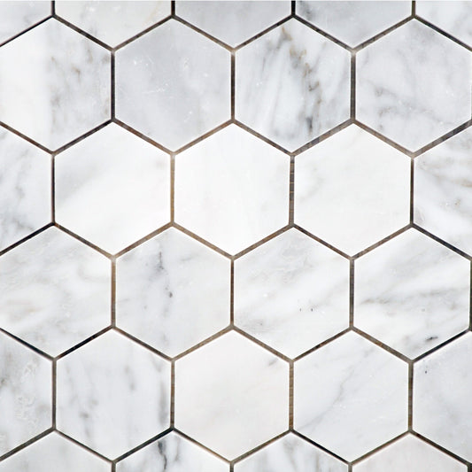 Carrara 2″ Hex Polished