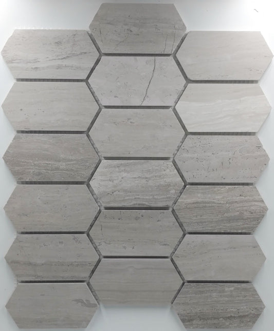 Elongated Hex White Vein