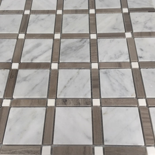 Geo frame Carrara & Noble Vein Marble