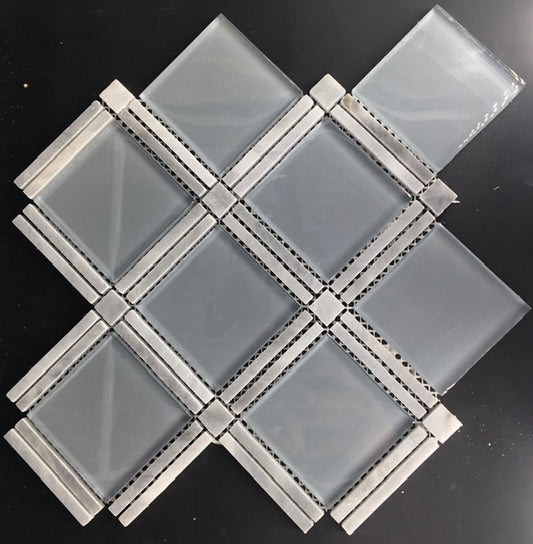 Geo Frame Grey Glass & Grey Marble